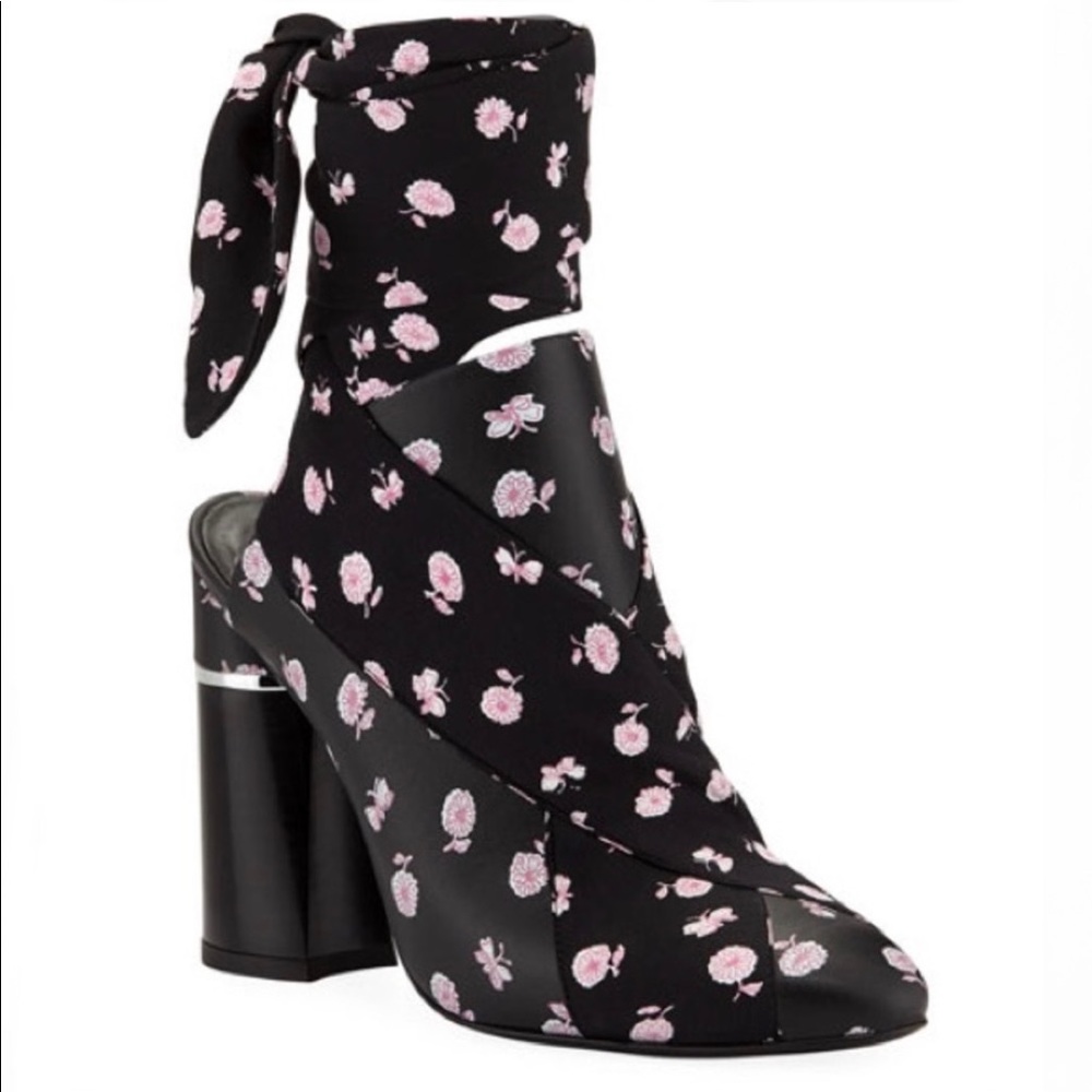 3.1 Phillip Lim Black and Pink Floral Heels - Picture 2 of 12